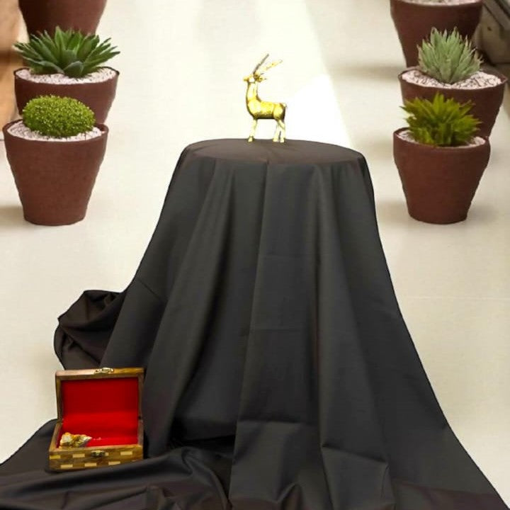 Jet Black Boski - Classic Formal Unstitched Fabric